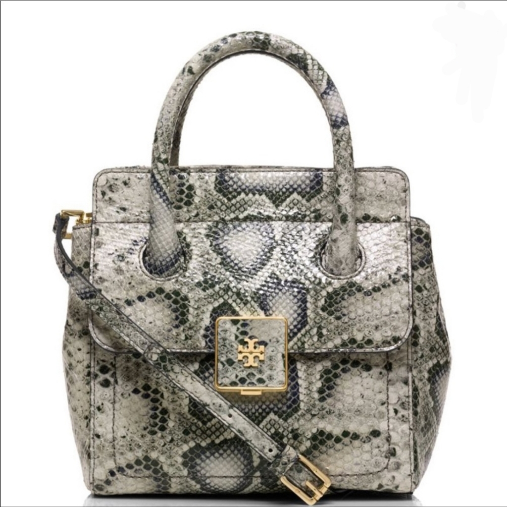 Nwot Tory Burch Clara Snake Printed Small Tote